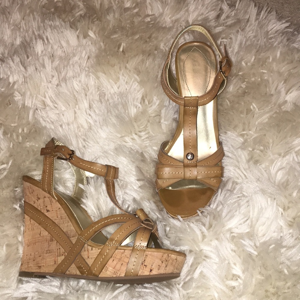 Guess Tan Wedges: Size 5.5